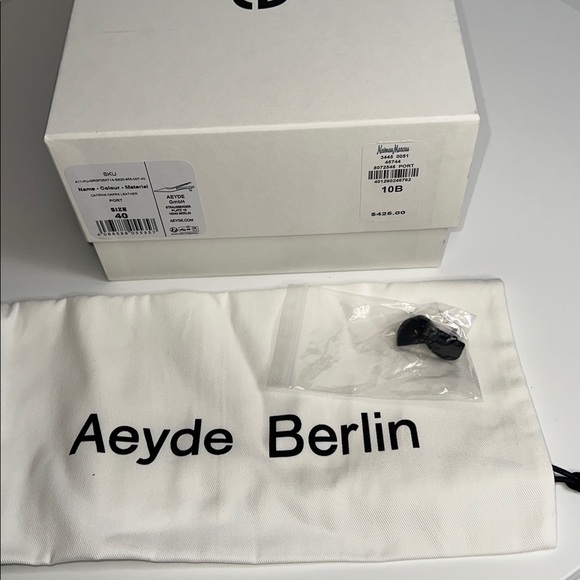 ♥️NWT AEYDE CATRINA NAPPA LEATHER SLINGBACK PUMPS IN BURGUNDY SIZE 40/US10 - Picture 15 of 15